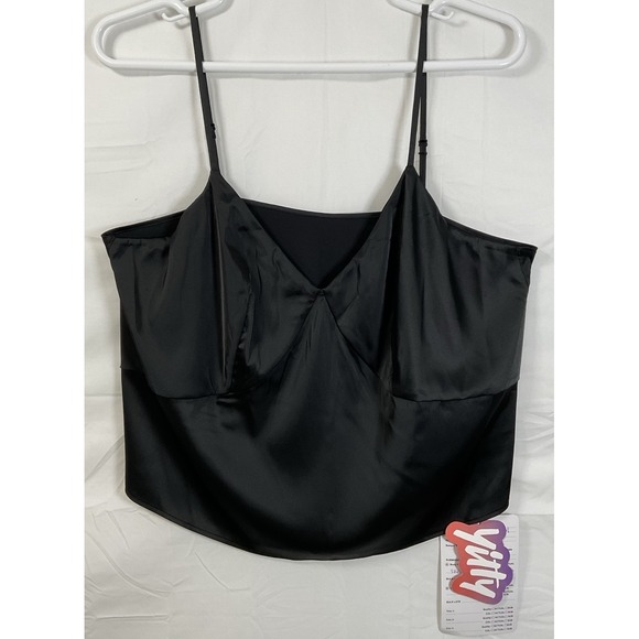 Fabletics Tops - NWOT SAMPLE Fabletics Yitty Satin Spaghetti Strap Cropped Camisole Black - 1X‎